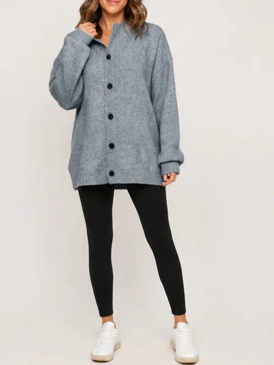 Women Oversized Button Front Knit Cardigan