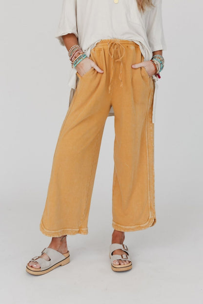 Women's Acid Washed Faded Wide Leg Pants