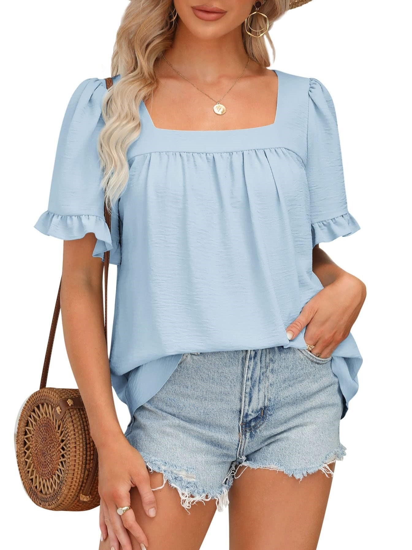 Women's Summer Flowy Peplum Top