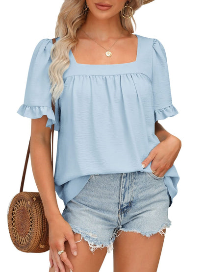 Women's Summer Flowy Peplum Top