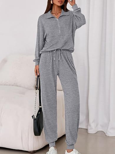 Women's Ribbed Knit Matching Lounge Sets