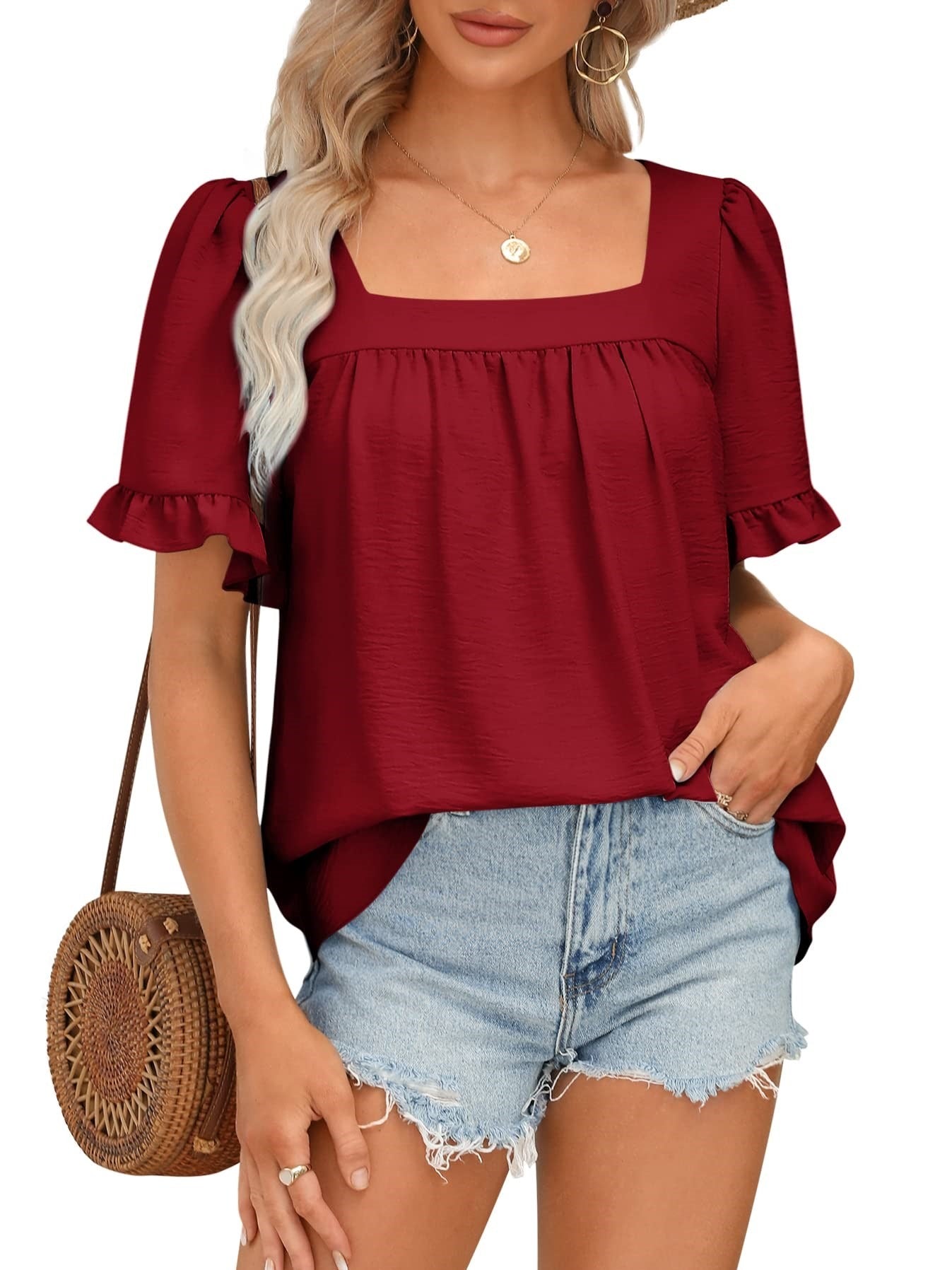 Women's Summer Flowy Peplum Top