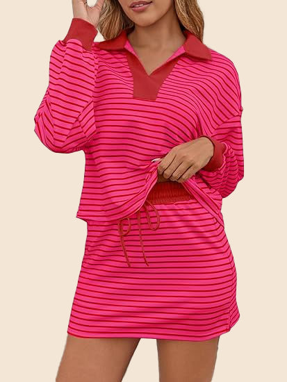 ✨Women's Casual Striped Two-Piece Set