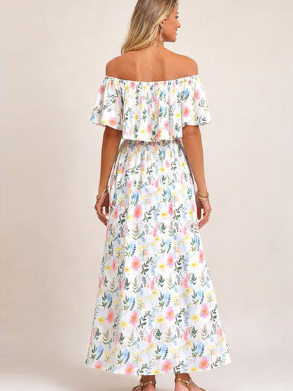 Women's Summer Floral Off-the-Shoulder Maxi Dress